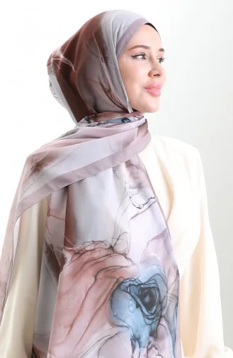 Hanzade Fransız İpeği Şal 70328-07 Vizon Pudra