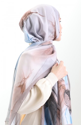 Hanzade French Silk Shawl 70328-08 Blue Mink 70328-08