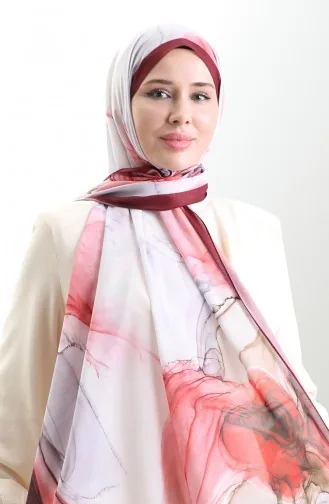 Hanzade Französischer Seidenschal 70328-10 Burgunder Koralle 70328-10