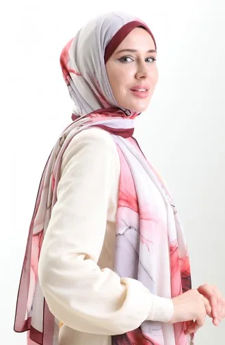 Hanzade Französischer Seidenschal 70328-10 Burgunder Koralle 70328-10