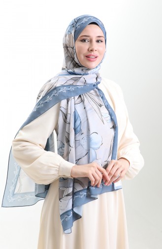 Hanzade Französischer Seidenschal 70330-01 Grau Beige 70330-01
