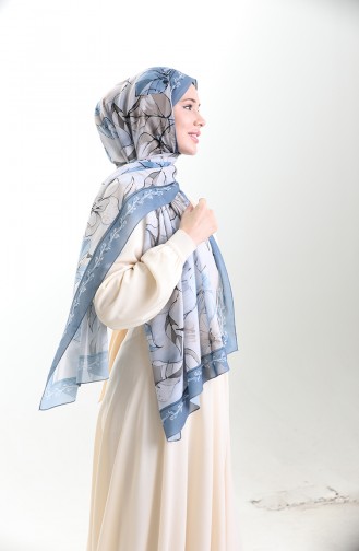 Hanzade Französischer Seidenschal 70330-01 Grau Beige 70330-01