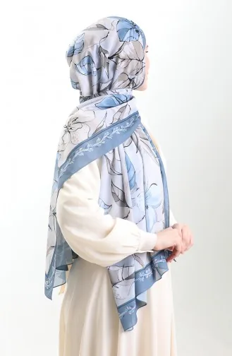 Hanzade Französischer Seidenschal 70330-01 Grau Beige 70330-01