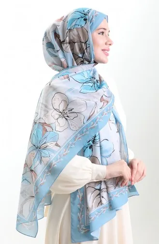 Hanzade Franse Zijden Sjaal 70330-02 Blauwbruin 70330-02