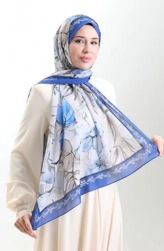 Hanzade Französischer Seidenschal 70330-04 Saxe Blue 70330-04