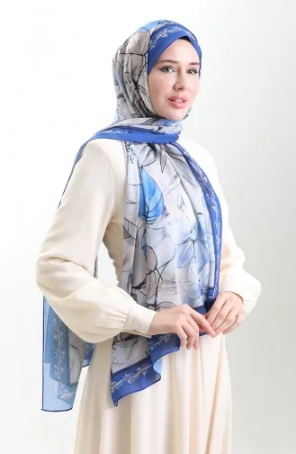 Hanzade Französischer Seidenschal 70330-04 Saxe Blue 70330-04