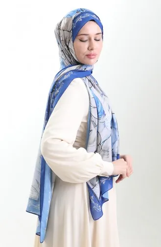 Hanzade Französischer Seidenschal 70330-04 Saxe Blue 70330-04