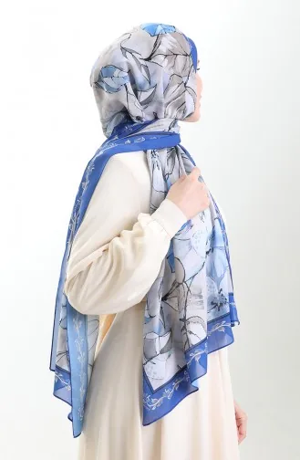 Hanzade Französischer Seidenschal 70330-04 Saxe Blue 70330-04