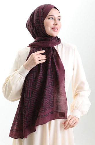 Karaca Natural Fiber Shawl 82008-01 Plum Black 82008-01
