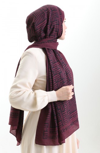 Karaca Natural Fiber Shawl 82008-01 Plum Black 82008-01