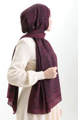 Karaca Doğal Elyaf Şal 82008-01 Mürdüm Siyah