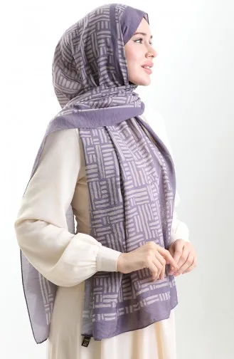 Karaca Doğal Elyaf Şal 82008-02 Koyu Lila Taş