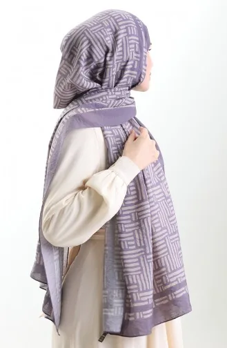 Karaca Doğal Elyaf Şal 82008-02 Koyu Lila Taş