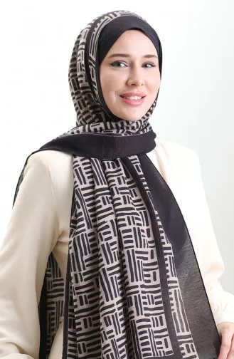 Karaca Doğal Elyaf Şal 82008-09 Kahverengi Bej