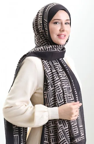 Karaca Doğal Elyaf Şal 82008-09 Kahverengi Bej