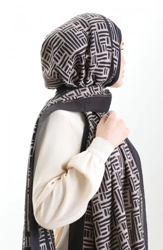 Karaca Doğal Elyaf Şal 82008-09 Kahverengi Bej