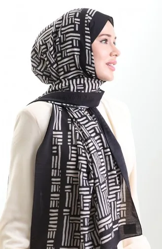 شال كاراكا من الألياف الطبيعية 82008-12 أسود 82008-12