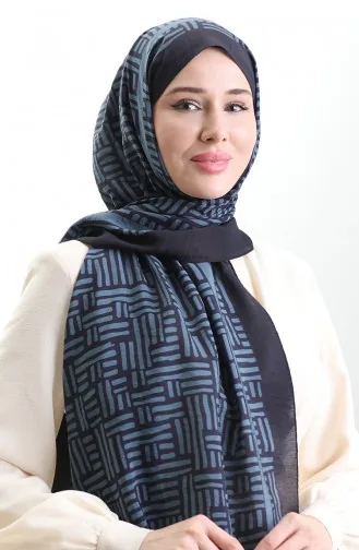 Karaca Natuurlijke Vezel Sjaal 82008-13 Marineblauw Indigo 82008-13