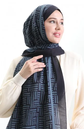 Karaca Natuurlijke Vezel Sjaal 82008-13 Marineblauw Indigo 82008-13