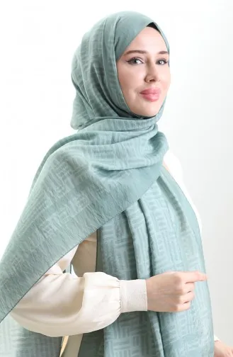 Karaca Doğal Elyaf Şal 82008-14 Mint Yeşili