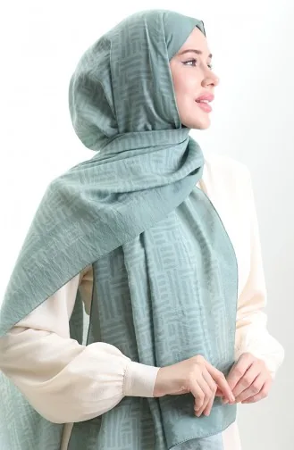 Karaca Doğal Elyaf Şal 82008-14 Mint Yeşili