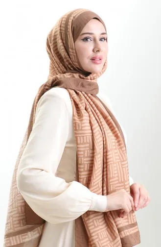 Karaca Doğal Elyaf Şal 82008-17 Kahverengi Hardal