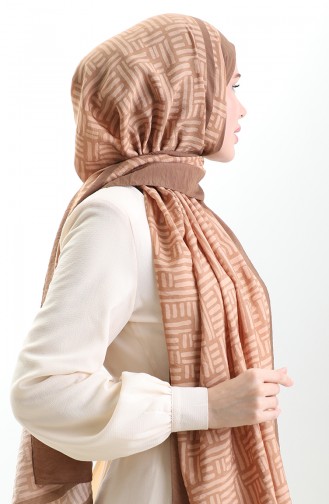 Châle En Fibres Naturelles Karaca 82008-17 Marron Moutarde 82008-17