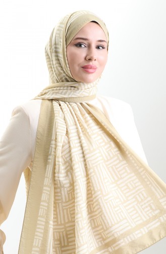 Karaca Doğal Elyaf Şal 82008-20 Sarı Krem