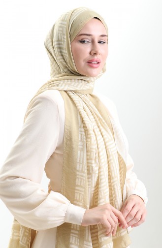 Karaca Doğal Elyaf Şal 82008-20 Sarı Krem