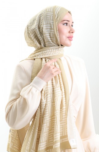Karaca Doğal Elyaf Şal 82008-20 Sarı Krem