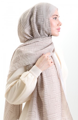 شال كاراكا من الألياف الطبيعية 82008-21 بيج حجري 82008-21