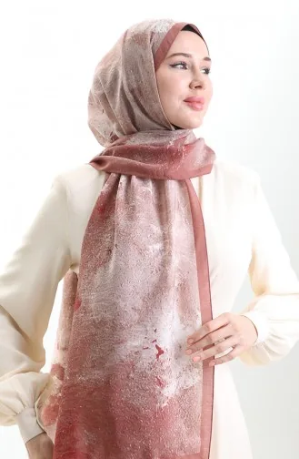 Châle En Fibres Naturelles Karaca 82010-08 Couleur Cannelle 82010-08