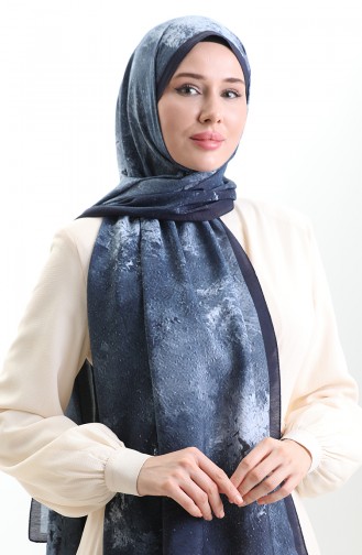 Karaca Natuurlijke Vezel Sjaal 82010-09 Marineblauw 82010-09