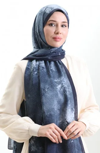 Châle En Fibre Naturelle Karaca 82010-09 Bleu Marine 82010-09