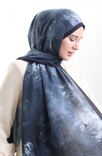 Karaca Natuurlijke Vezel Sjaal 82010-09 Marineblauw 82010-09