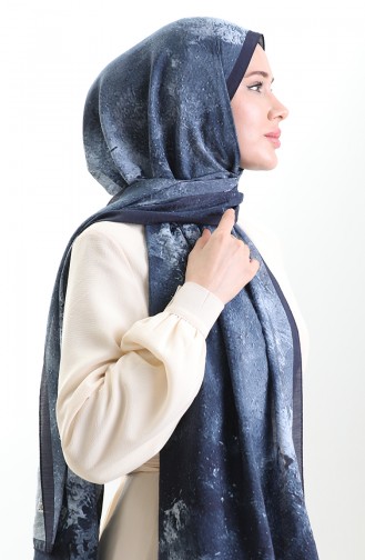 Karaca Natuurlijke Vezel Sjaal 82010-09 Marineblauw 82010-09