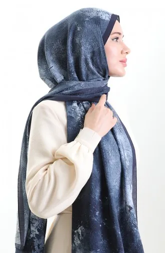 Châle En Fibre Naturelle Karaca 82010-09 Bleu Marine 82010-09