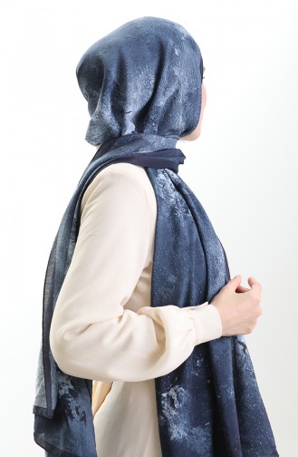 Karaca Natuurlijke Vezel Sjaal 82010-09 Marineblauw 82010-09