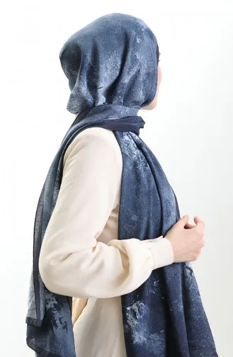 Châle En Fibre Naturelle Karaca 82010-09 Bleu Marine 82010-09