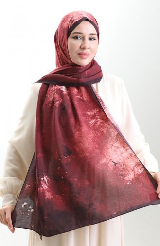 Châle En Fibre Naturelle Karaca 82010-11 Prune Bordeaux Rouge 82010-11