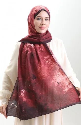 Karaca Natural Fiber Shawl 82010-11 Plum Claret Red 82010-11