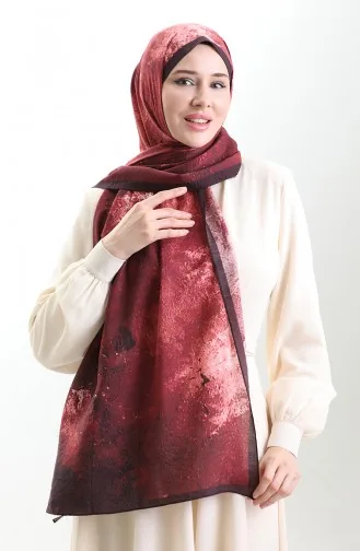 Karaca Natural Fiber Shawl 82010-11 Plum Claret Red 82010-11