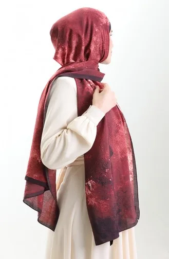 Karaca Natural Fiber Shawl 82010-11 Plum Claret Red 82010-11