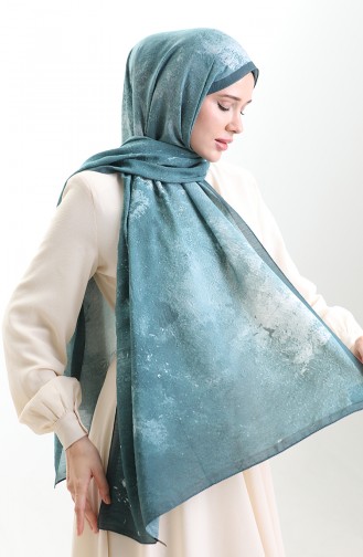 Châle Karaca En Fibres Naturelles 82010-12 Bleu Pétrole 82010-12