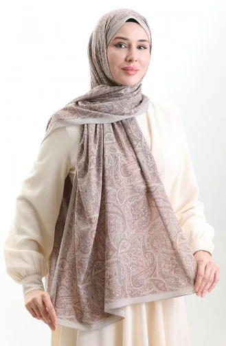 Karaca Desenli Mio Şal 82011-02 Gri Pudra