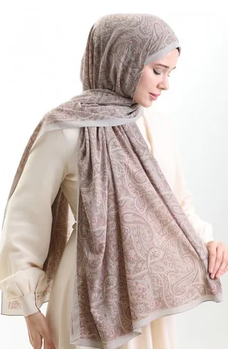 Karaca Desenli Mio Şal 82011-02 Gri Pudra