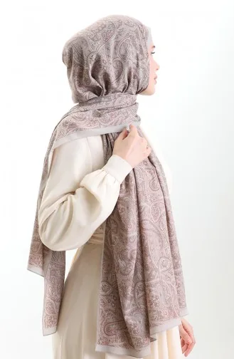Karaca Desenli Mio Şal 82011-02 Gri Pudra