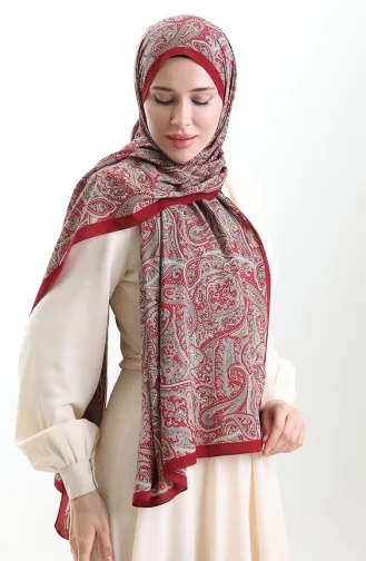 Karaca Patterned Mio Shawl 82011-03 Claret Red 82011-03