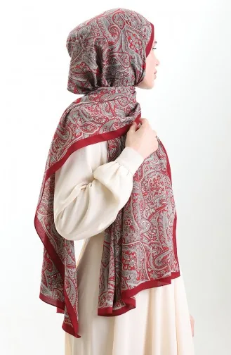 Karaca Patterned Mio Shawl 82011-03 Claret Red 82011-03