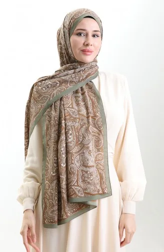 Karaca Patterned Mio Shawl 82011-04 Almond Green 82011-04